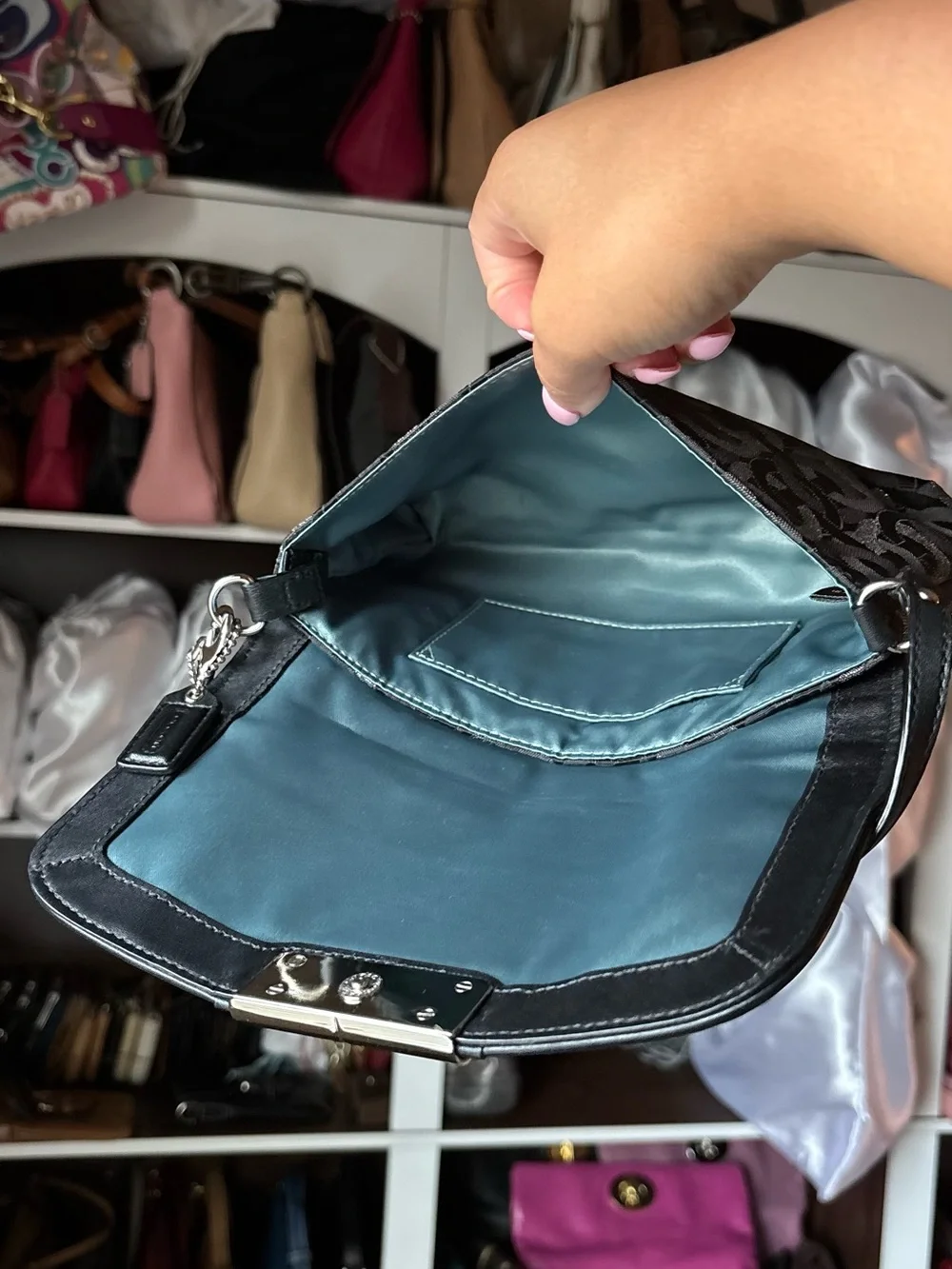 ⛓️‍💥⛓️Y2K COACH Kristin Optic Chainlink Art Large Wristlet Mini Bag⛓️⛓️‍💥